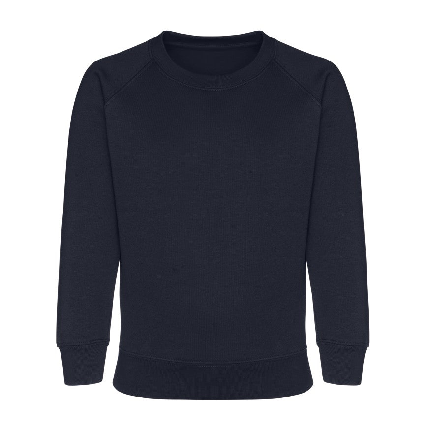 Navy blue sweatshirt on a white background