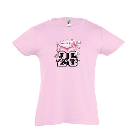 Girls Leavers T-Shirt - Pink Class of 2026