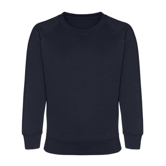 Navy blue sweatshirt on a white background