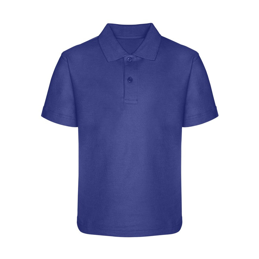 Blue polo shirt on a white background